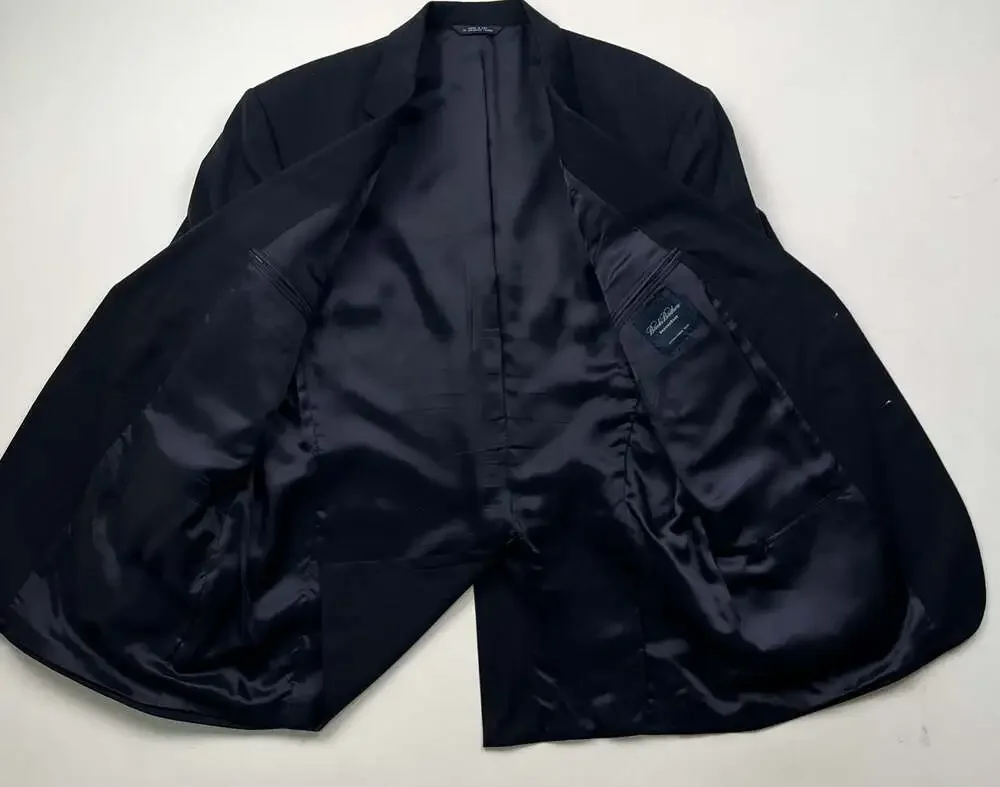 Brooks Brothers Charcoal with Pinstripe Wool Suit Jacket Estimated size 46L -see